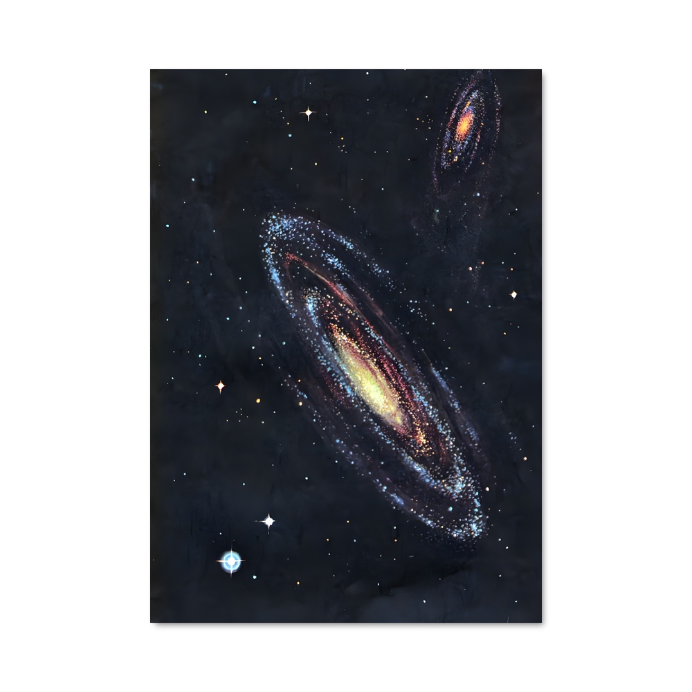 Poster Galaxies Enlacées – affiche Art spatial